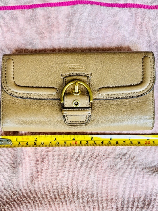 Coach Handbags - Coach Leather Fold Wallet Tan